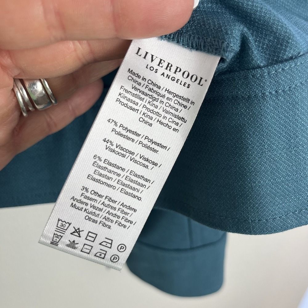 Liverpool Los Angeles Size L Teal Utility Jacket Boho Layering Button Front NWOT - Picture 7 of 12
